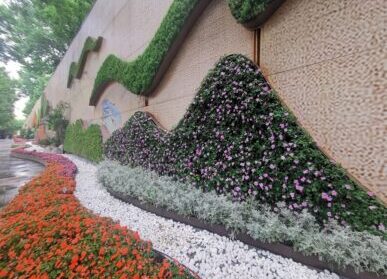 网红绿植围挡，城市围墙民俗艺术绿植墙景观